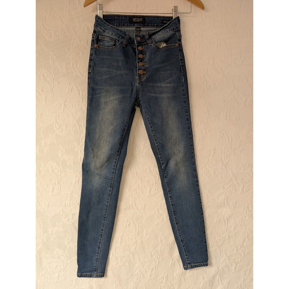 Judy Blue Jeans 1/25 Blue Denim Skinny Fit Stretchy High Rise Casual 25x28 Studd